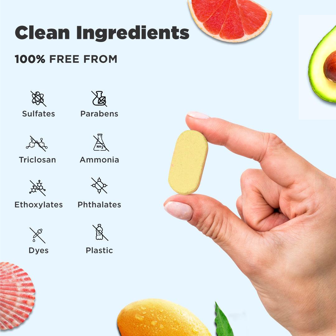 tabbsz, foam wash, assorted pack pack of 2,pack of 8,pack of 16,pack of 32, foam wash tablets, plastic free, nontoxic, child safe, skin friendly, zero waste, eco friendly, India's first foam wash tablet, shipping globally, sensitive skin foam wash, gentle foam wash for sensitive skin, refillable foam wash, best foam wash, affordable foam wash